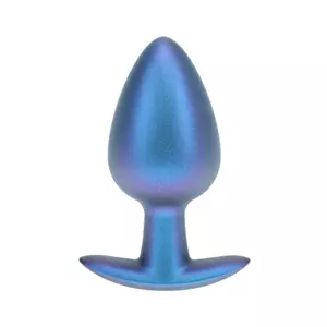 Ouch! Gladde Siliconen Buttplug 4 cm - Blauw Metallic