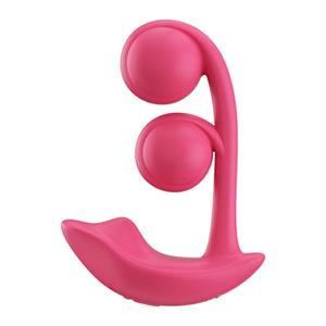 HoneyPlayBox  Melody-Druksensor App-bestuurde Dubbele Ballen Clit & G-spot Vibrator Magenta