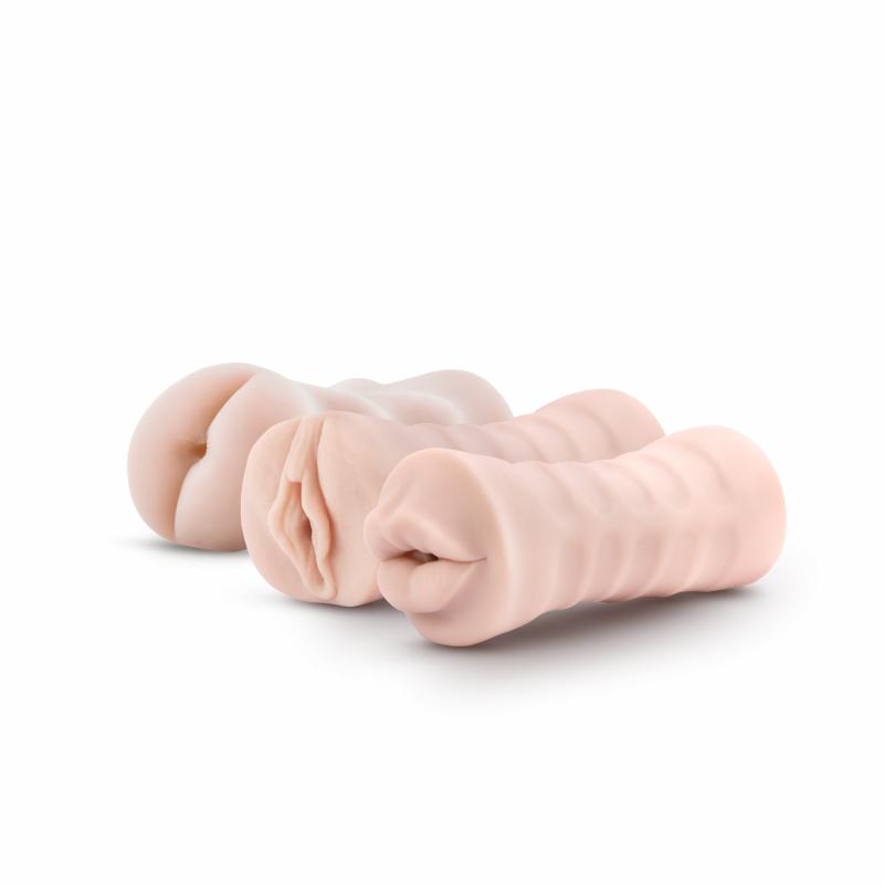 M For Men  Set Van 3 Masturbators Met Bullet Vibrator: Vagina, Anus, Mond