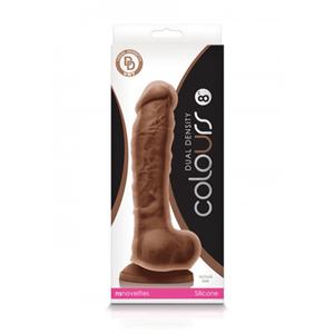 NS Novelties  Colours Dual Density Dildo 8 Inch Bruin