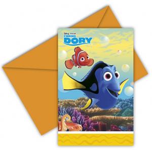 gestanzte Einladungskarten mit Umschlägen Finding Dory, 6 Stück