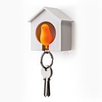 Qualy Sparrow Keyring - Wit Huisje En Oranje Vogel