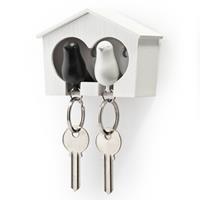 Qualy Sparrow Keyring The Couple - Witte en Zwarte Vogel