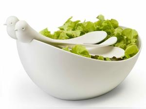 Qualy Sparrow Salad Bowl - White-White