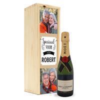 YourSurprise Champagne in bedrukte kist - Moët & Chandon (375ml)