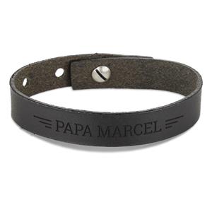 Leren armband - Vaderdag - Zwart