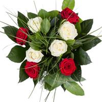 Bloemen - Boeket Rozen Rood-Wit