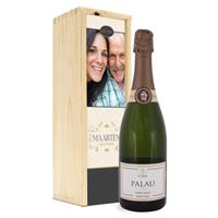 Cava in bedrukte kist - Palau Semi-Seco (750ml)