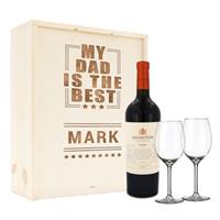 Wijnpakket met wijnglazen - Salentein Malbec - Gegraveerde deksel