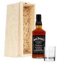 Jack Daniels whiskeypakket met gegraveerd glas