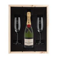 Geschenkset Champagner mit Gläsern - Moët & Chandon Brut