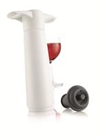 dutchcreativebrands Vacu Vin Weinpumpe Weiß mit 2 Stopfen, Wine Saver, Vakuumpumpe, Kunststoff, Edelstahl, Weiß, Grau, 09812606