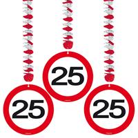 Hangdecoratie 25 verkeersbord