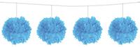 Pompom slinger lichtblauw - 3 mtr