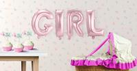 Set baby roze folie ballonnen 'Girl'