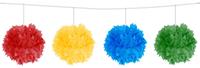 Meerkleurige Pompom slinger - 3 meter