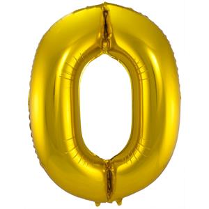 Gouden Folieballon Cijfer 0 - cm