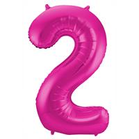 Folienballon Zahl 2, pink