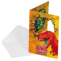 Uitnodigingskaartjes Dinosaurus