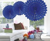 Honeycomb waaier 45cm donkerblauw