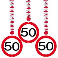 Hangdecoratie 50 verkeersbord