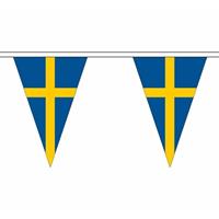 Fun & Feest Zweden slinger met puntvlaggetjes 20 meter