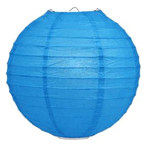 Fun & Feest Blauwe lampion rond 35 cm