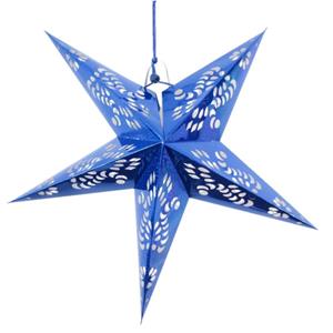 Decoratie ster blauw 60 cm