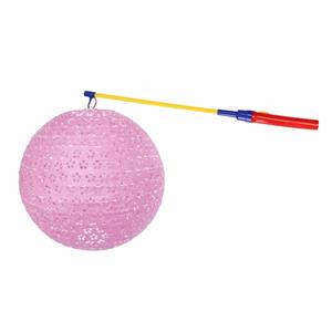 Lampionset roze 35 cm met lampionstokje