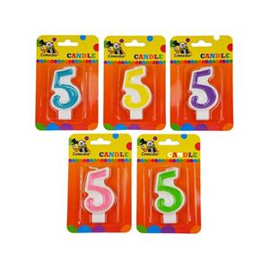 Nummerkaarsje 5 jaar blauw