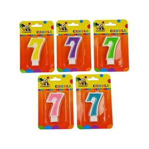 Nummerkaarsje 7 jaar blauw
