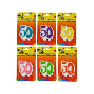 Nummerkaarsje 50 jaar blauw