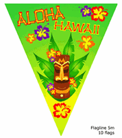 Fun & Feest Aloha vlaggenlijn hawaii 5 meter