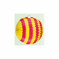 Fun & Feest Geel met roze lampion 24 cm