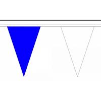 Fun & Feest Polyester vlaggenlijn blauw met wit