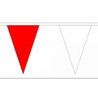 Fun & Feest Polyester vlaggenlijn rood met wit