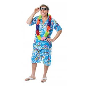 Bristol novelty Blauw Hawaii pak voor heren - Carnavalskostuums