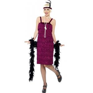 Smiffys Bordeaux rode jaren 20 flapper dress Rood