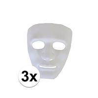 3 plastic spoken gezichtsmaskers