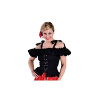 Bellatio Oktoberfest - Tiroler blouse Carmen zwart 36 (XS) Zwart