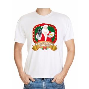 Shoppartners Foute Kerst t-shirt wit X-mas is fucking expensive voor heren