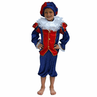 Zwarte Pieten pak kids rood/blauw Multi