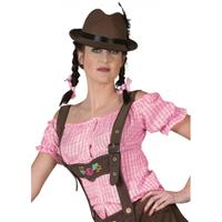 Bellatio Oktoberfest - Roze geruite Tiroler blouse Roze 