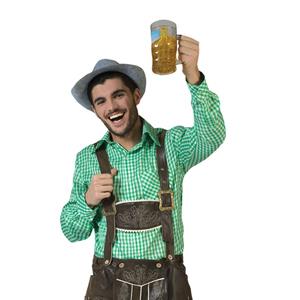 Bellatio Oktoberfest - Groene geruite blouse voor heren