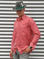 Oktoberfest - Tiroler blouse rood voor heren