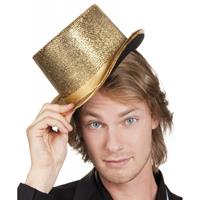 Bellatio Gouden hoge hoed 58 cm