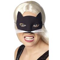 Smiffys Zwarte katten oogmasker