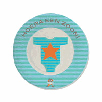Papieren bordjes hoera een zoon!