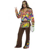 Smiffys Gekleurd hippie pak voor heren