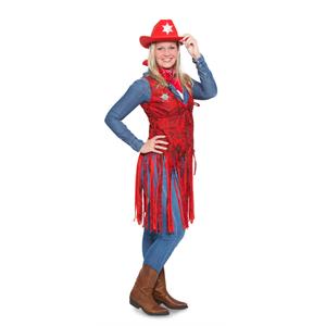 Rood cowgirl vestje kostuum Rood